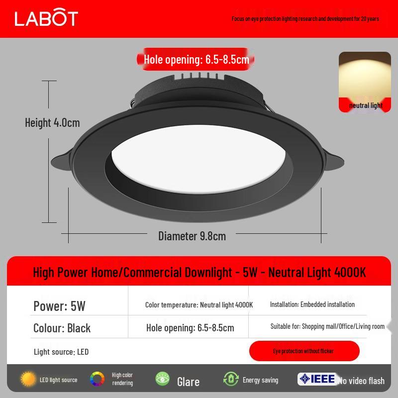 Ultra-Thin LED Recessed Ceiling Downlight for Living Room