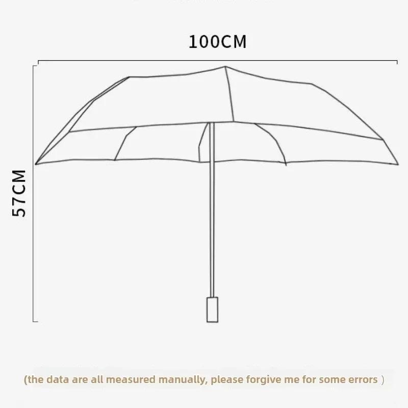 Girls Capybara Sun Umbrella Portable Foldable Plastic UV Protective Sunshade Dual-Use Cute Design for Outdoor Travel