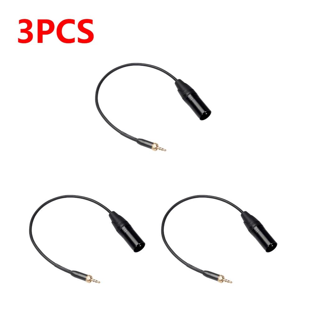 3.5mm Audio Male Plug with Internal Thread to 3Pin XLR Male Adapter Cable for Sony D12/D21 for Sennheiser Wireless Microphones