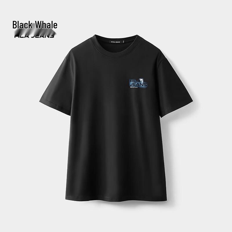 

HLA Black Whale Men s Graphic Short Sleeve T-Shirt M