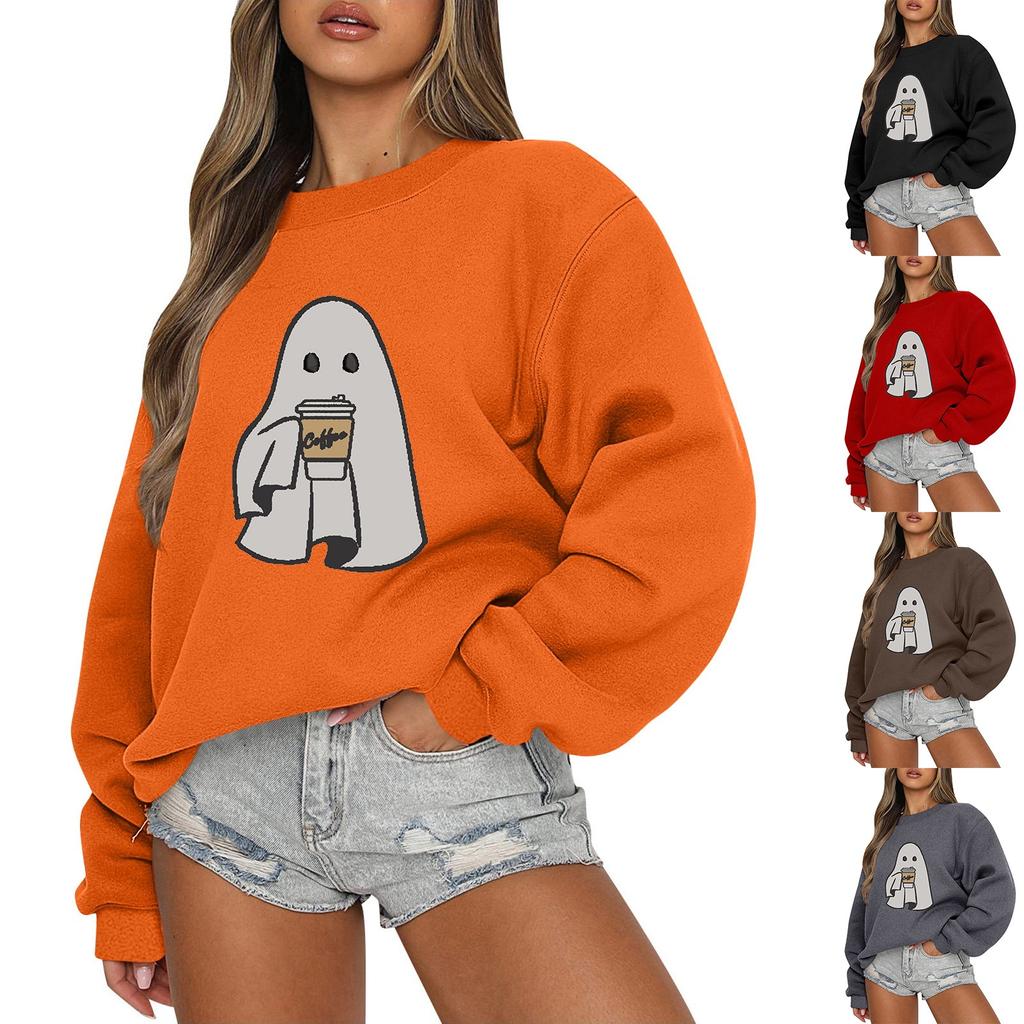 Frauen Herbst Winter Tops Damen Langarm Sweatshirt Casual Crewneck Loose Fit Pollover Fleece Tops