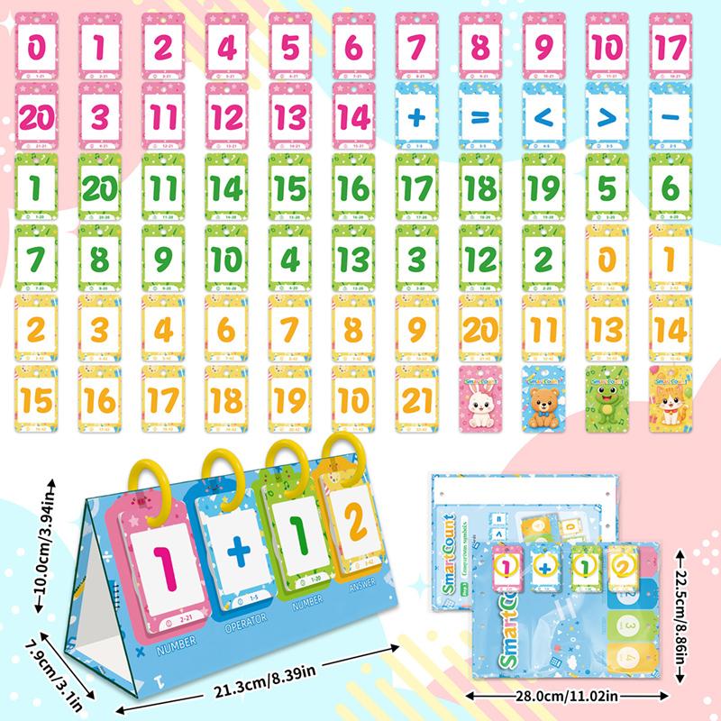 88PCS Math Learning Desktop Cards for Early Childhood Mathematics Calculation Parent Child Interaction Cards Educational Toys