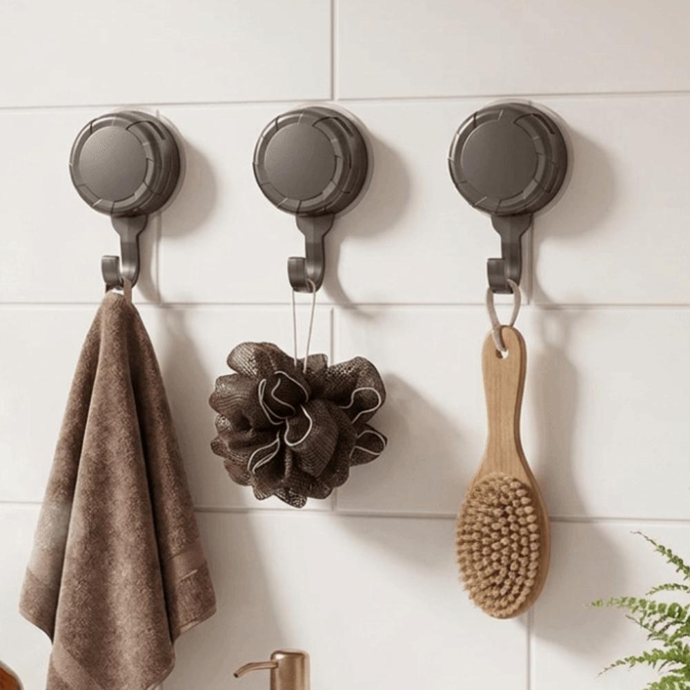 3Pcs Detachable Suction Cup Hooks Reusable Bathroom Towel Hooks Simple Kitchen Storage Hook Toilet