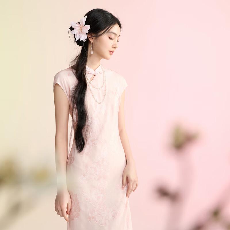 Sancai Cherry Blossom Jacquard Fishtail Dress