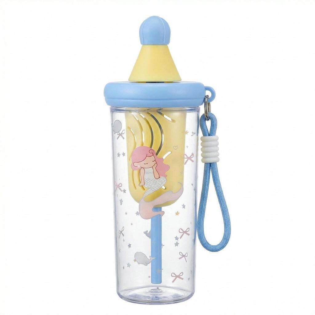 Large capacity summer portable straw cup girl cute cartoon cup