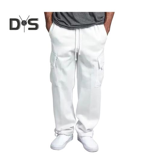 

Мужские брюки-карго с несколькими карманами, свободные, однотонные, с завязками на резинке, с поясом, длинные, повседневные спортивные брюки XXXL