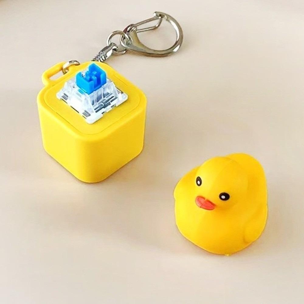 Squeeze Clicking Pressure Relief Toy Croaking Frog Button Press Click Keyring Kids Gift