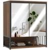 Bathroom Wall Cabinet with Mirror Bathroom Cabinet with Open Compartment Soft-close Door Brown