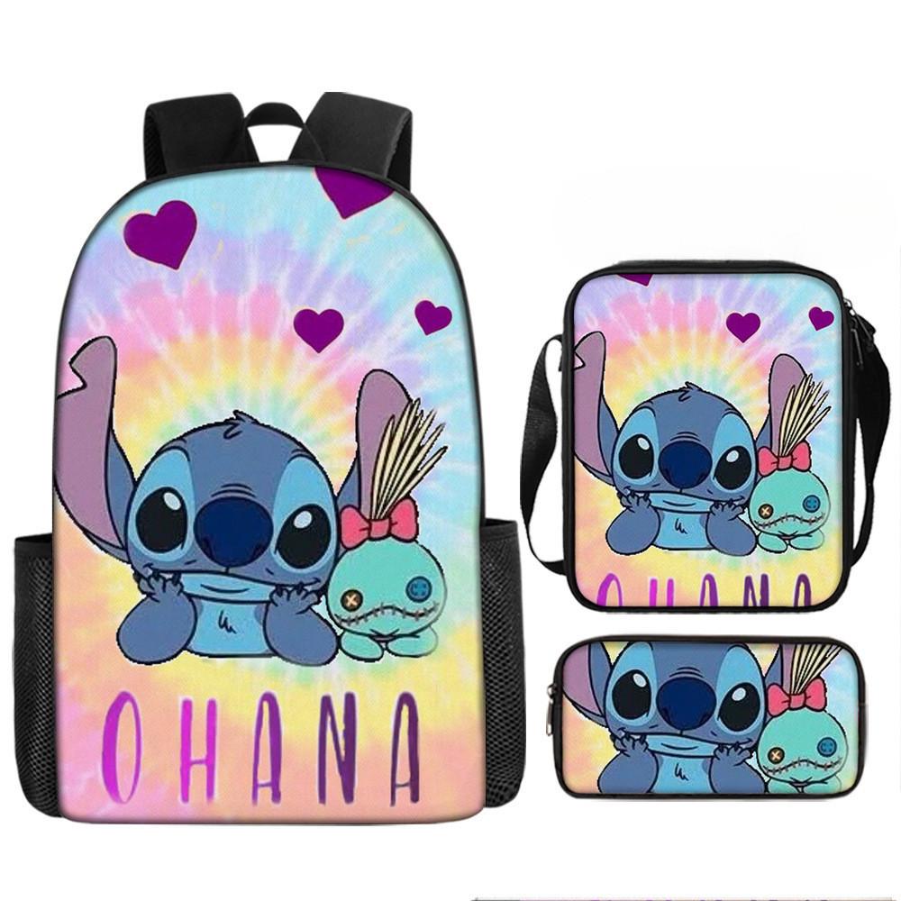 Stitch Backpack Cartoon Set With Lightweight Breathable For Students Elementary