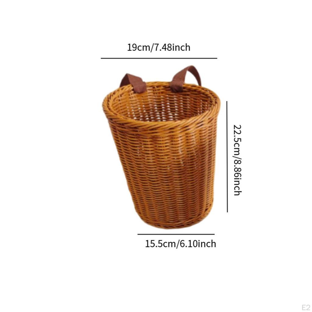 Imitation Rattan Backpack Basket Hand Woven Vacation Weekend Farm Garden Storage Camping