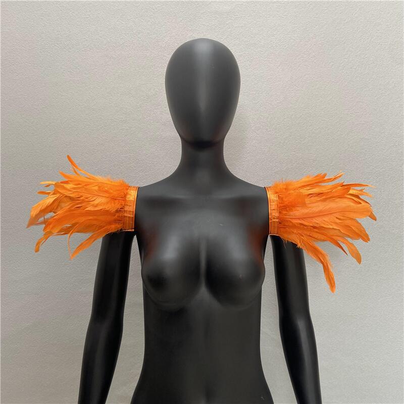 Gothic Halloween Masquerade Feather Shawl Costume Accessory