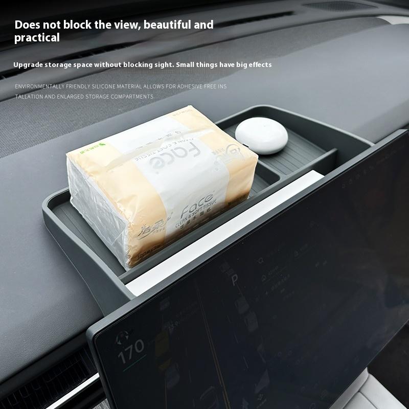 For Xpeng G6 2025 Car Storage Box Behind Central Control Screen Auto Silicone Waterproof Anti-fouling Storage Box