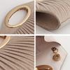 Double Magnetic Button Glamorous Glitter Dinner Clutch Bag for Ladies with Metal Ring Handle Pleated Design Includes Necklace Crossbody Bag