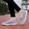 Women Breathable Slip-On Fitness Sneakers Ladies Non-Slip Casual Walking Shoe Lightweight Big Size 42 Flying Woven Walking Shoes