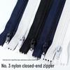 No. 3 Black Nylon Closed-End Zipper for Suit Trousers, Skirt, and Shorts with Anti-Slip Puller