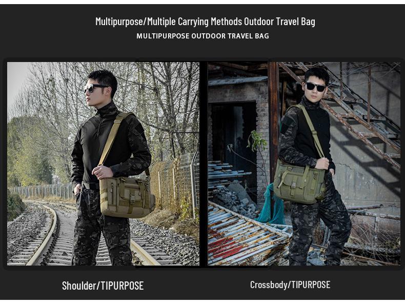 Men's Camouflage MOLLE Single Shoulder Laptop & Crossbody Bag - Fits iPad 3 & A4 Books