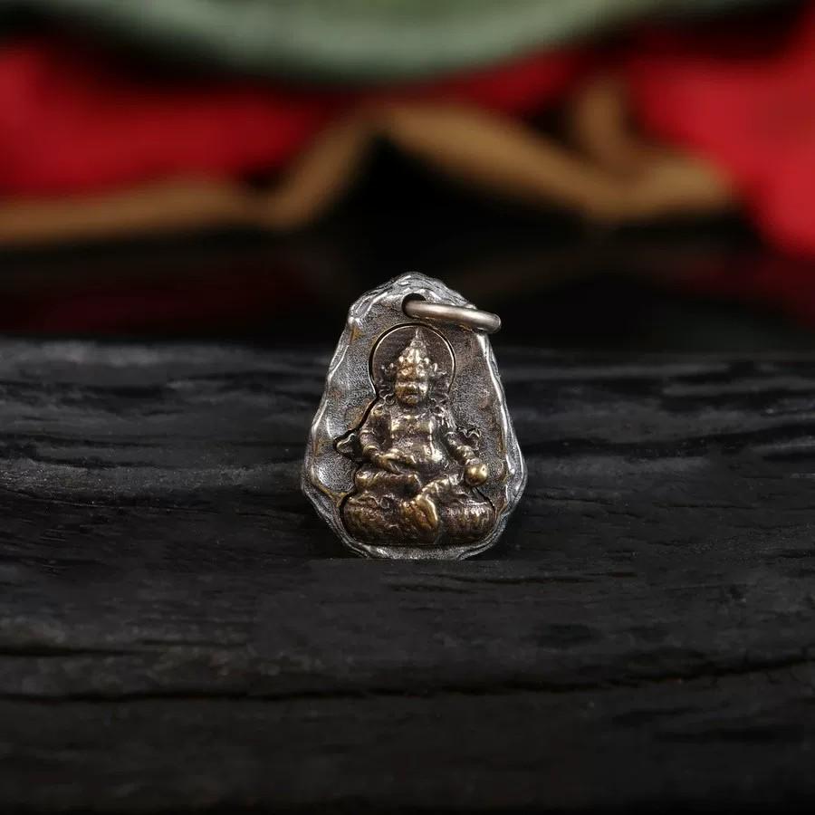 Tibetan-Style Yellow Jambhala Copper Pendant – Personalized Wealth God Accessory DIY Jewelry Kit