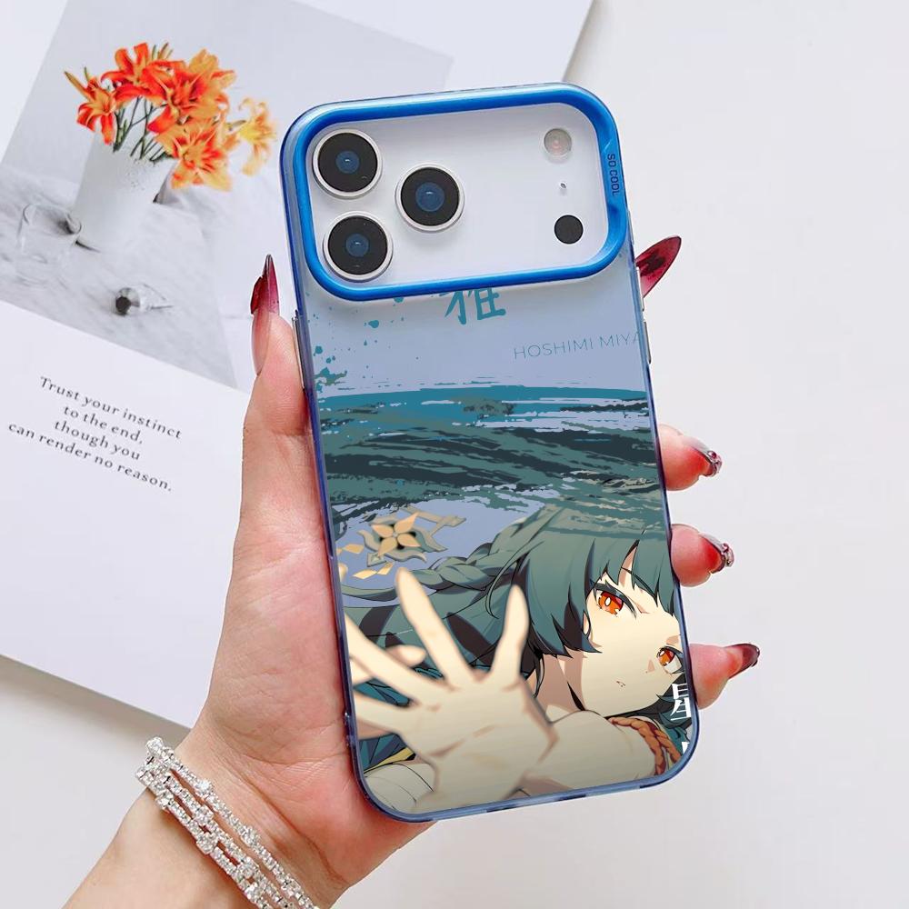Cool Anime ZZZ Phone Case For iPhone 17 16 15 14 13 12 11 Pro Max Black Purple Matte Laser Metallic Aurora Funda