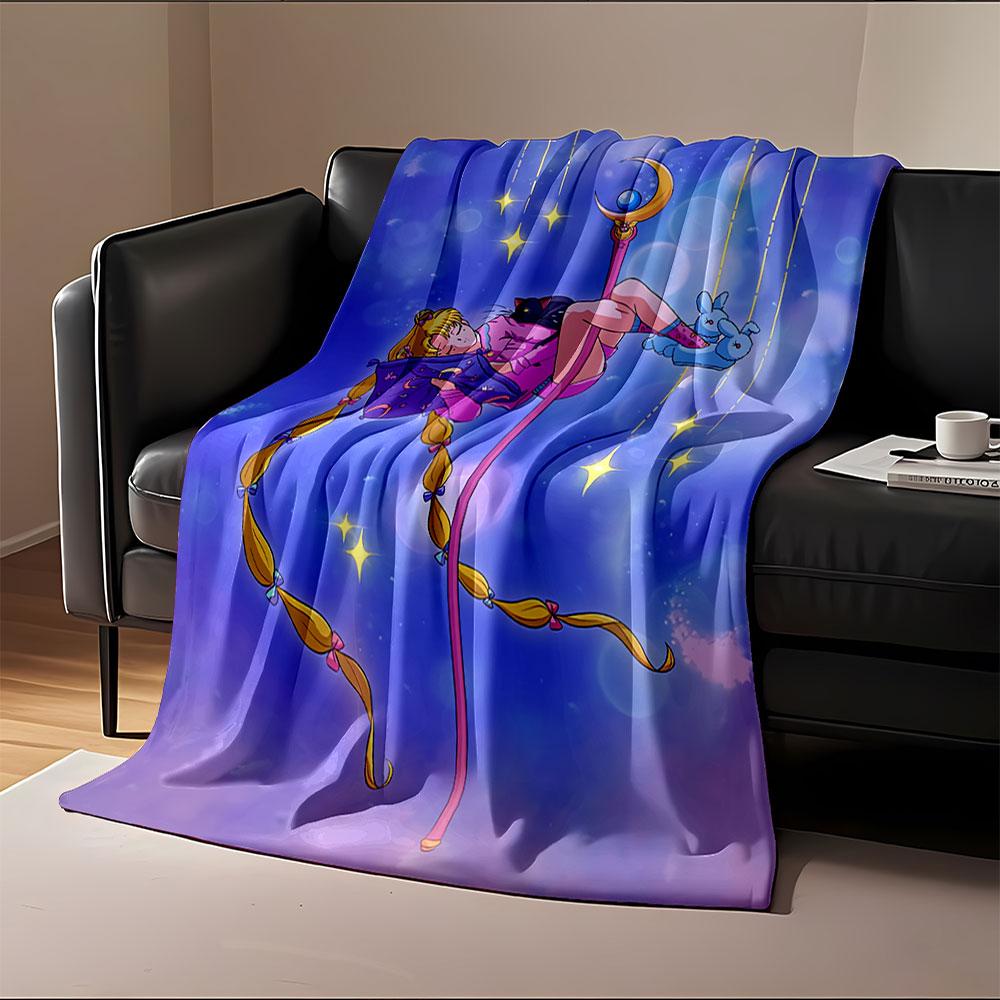 Magical Girl on Moon Staff Blanket for all seasons blanket lunch break throw gift