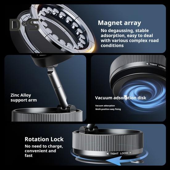 Magnetischer Autotelefonhalter für MagSafe 360 Grad Rotation Autohalterung N52 Magnetischer Ringtelefonständer für iPhone