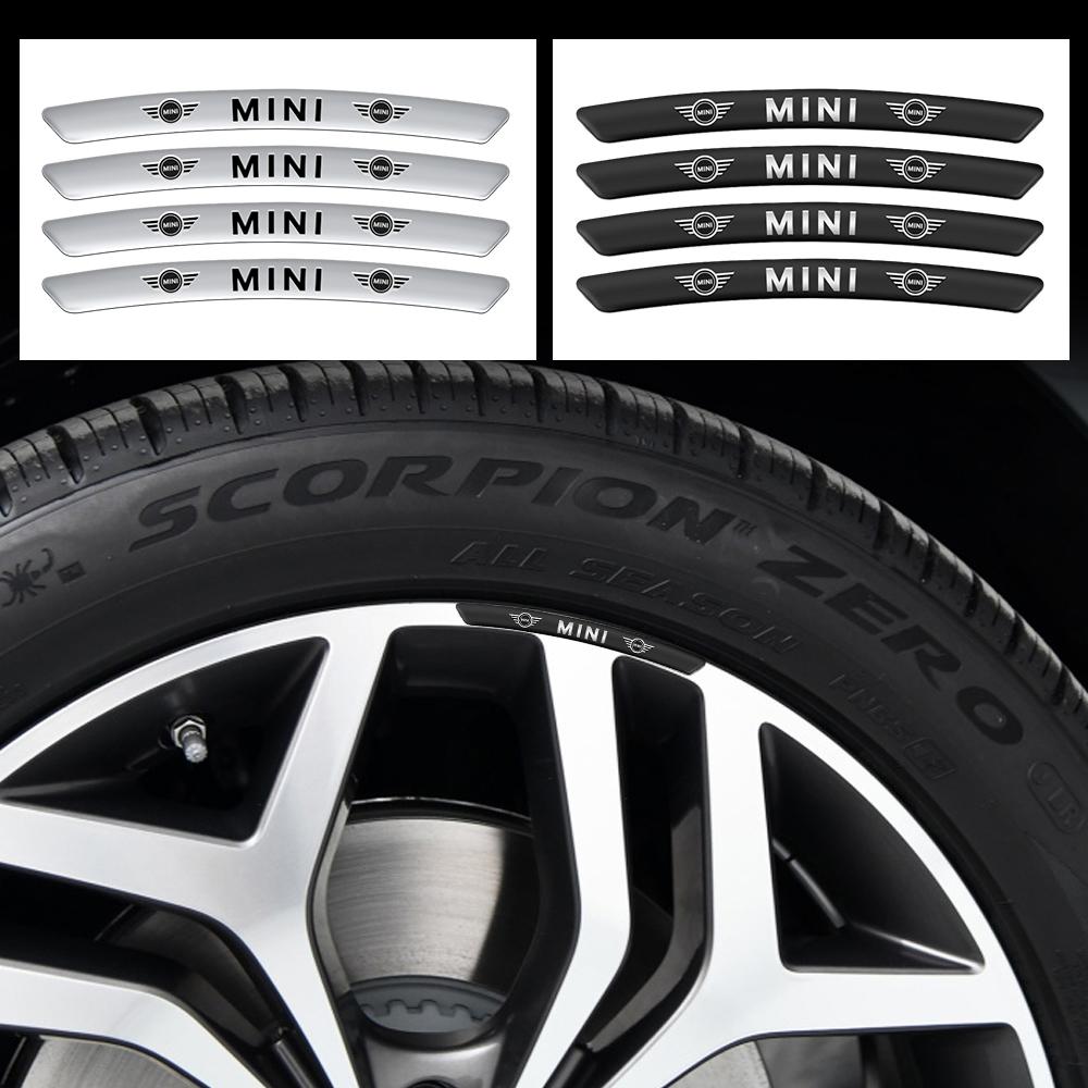 4pcs Aluminum Logo Car Wheel Rim Hub Sticker Accessories For MINI WORKS One Cooper JCW R60 R59 R58 R57 R56 R55 R53 R52 F54 F60 s1