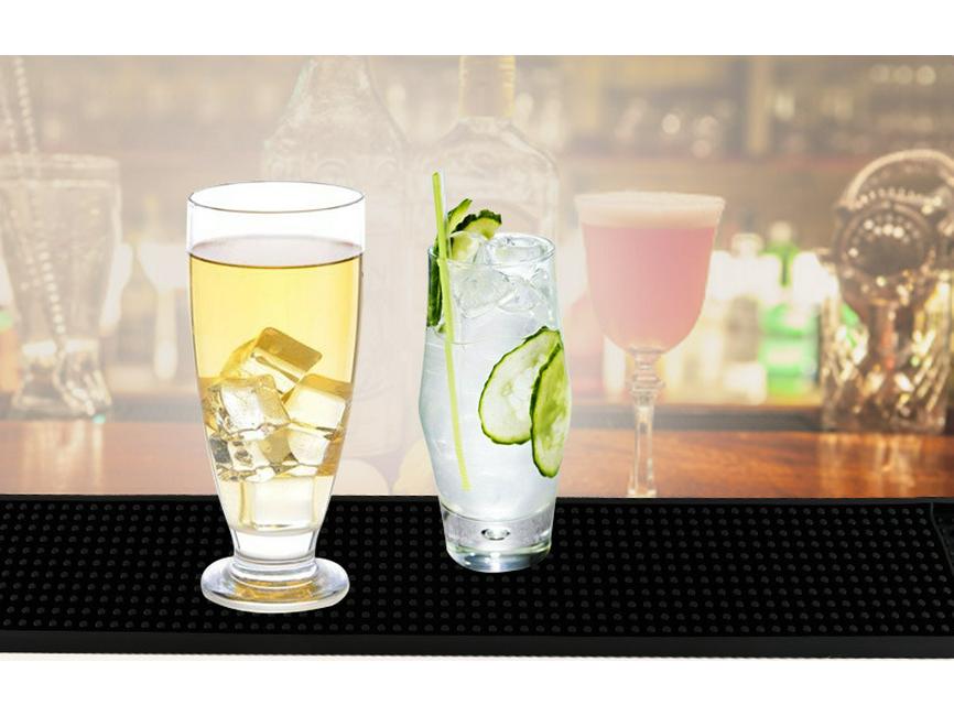 PVC Square Bar Mat: Non-slip, Heat-Resistant Draining Coaster for Milk Tea & Coffee