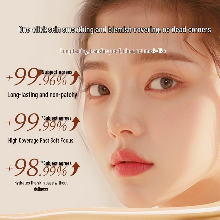 Long-lasting Translucent Powder Foundation & Concealer: Moisturizing, Dewy Look, No Transfer, Ideal for Students - Authentic Product