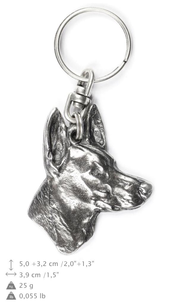 Pharaoh Hound, Kelb tal-Fenek - Silver-plated Dog Pendant, Handbag Decoration, Backpack Pendant by Art-Dog Brand