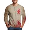 Men's Halloween Print Raglan Dralan Three-quarter Sleeve Casual Top