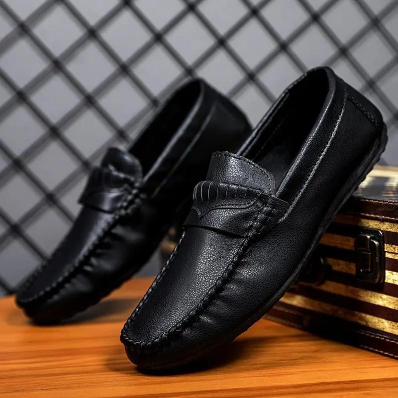 Fashion Dress Shoes Slip-on Business Leather Men Formal Legitimate Common Classic Original Elegant Man Casual Shoe Pu Designer Adults