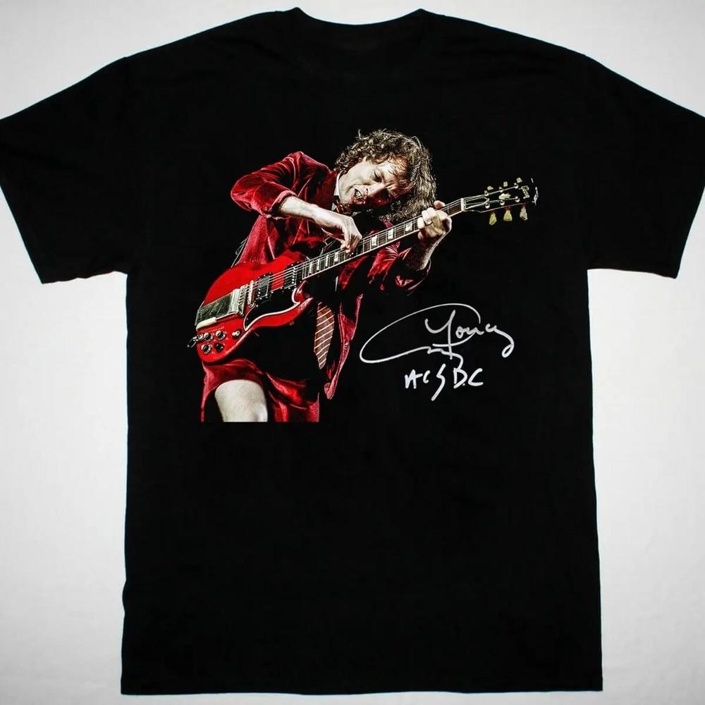 

Ретро Стиль Angus Young ACDDC Футболка с гитарой Классическая Черная Унисекс S-5XL EM0599 Унисекс Футболка XXXXL