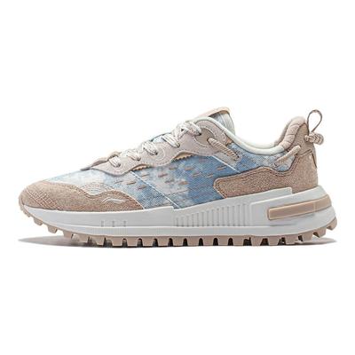 Li Ning Cheng Feng 2.0 Versatile Non-Slip Wear-Resistant Low-Top Casual Shoes Women Sneaker Blue Brown AGCT308-3