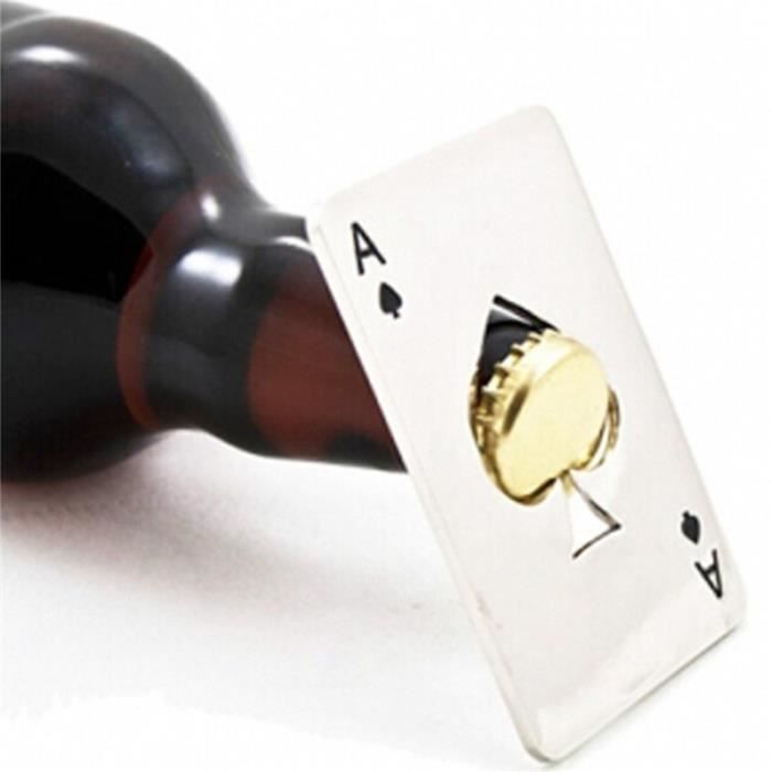 

Demeuble-6596 Élégant Poker Spade ACE ouvre-bouteille staineless Steel Bar outil Soda Bouteille de bière décapsuleur cadeau