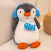 25/35cm New Simulation Penguin Doll with Headphones Plush Toy Cartoon Anime Cute Pillow for Children's Birthday Gift Fun Doll