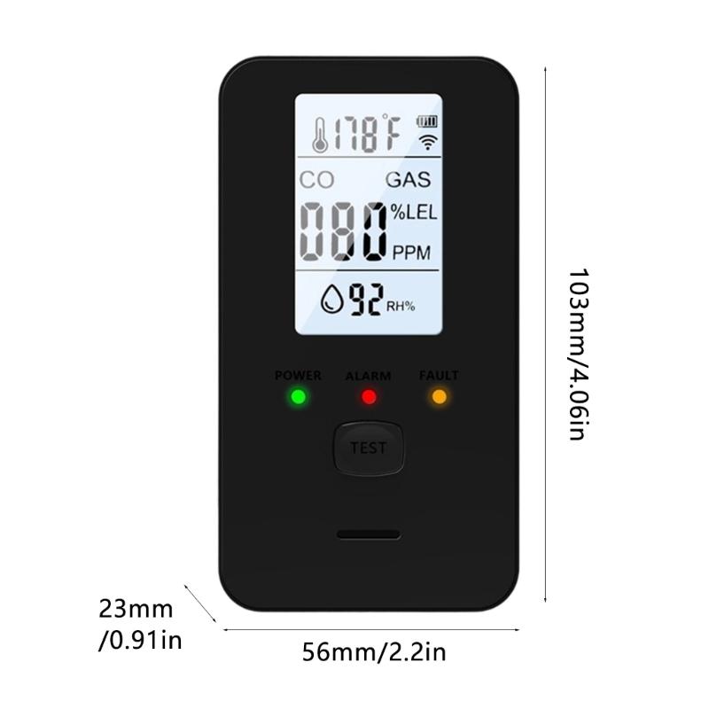 Environmental Monitor Device for Gas Leak Detection Humidity and Temperature Featuring Sound Light Warning Color Screen