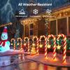 Solar-Powered Candy Cane Lights 1To5 8 Lighting Modes Outdoor Christmas Decoration for Lawn Yard Garden Xmas Tree Lights