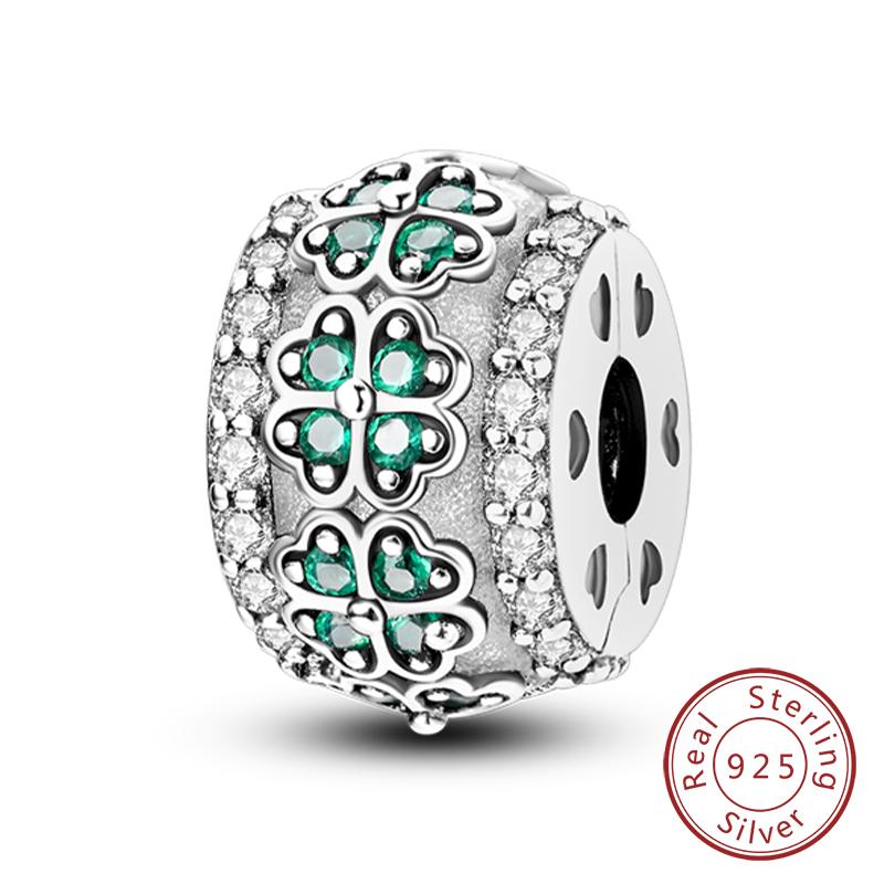 Fit Original Charms Beads Copper Clip Charms Zircon Silicone Spacer Beads For Bracelet Women Diy Gift Party