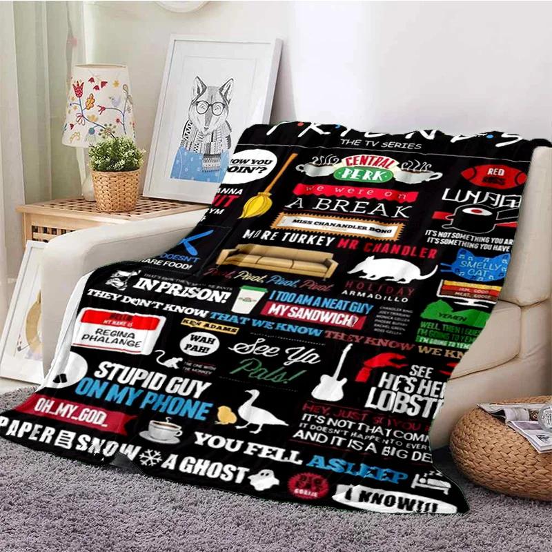 Cozy F-Friends Comedy Movie Characters Flannel Blanket for Beds Room Decoration Picnic - Customizable Gift Blanket