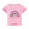 T-shirt per bambini Top Estate Stampa di cartoni animati Arcobaleno puro Moda a maniche corte Coniglio Simpatico Top multicolore di vendita caldo