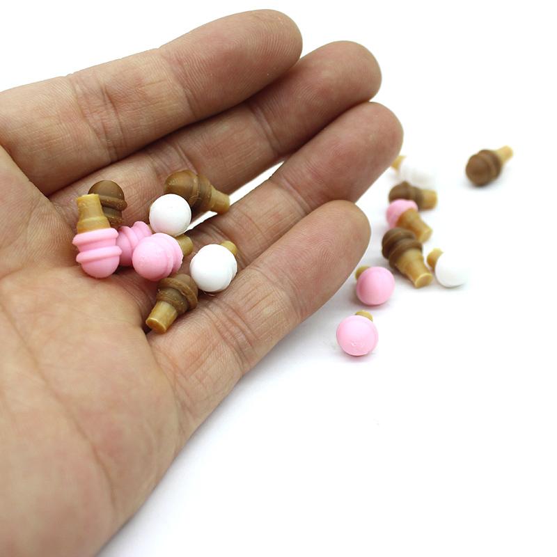 10Pcs Miniature Dollhouse Mini Ice-Cream Cones Model Mini House Pretend Play Food Doll Toy Accessories Dollhouse Photo Props