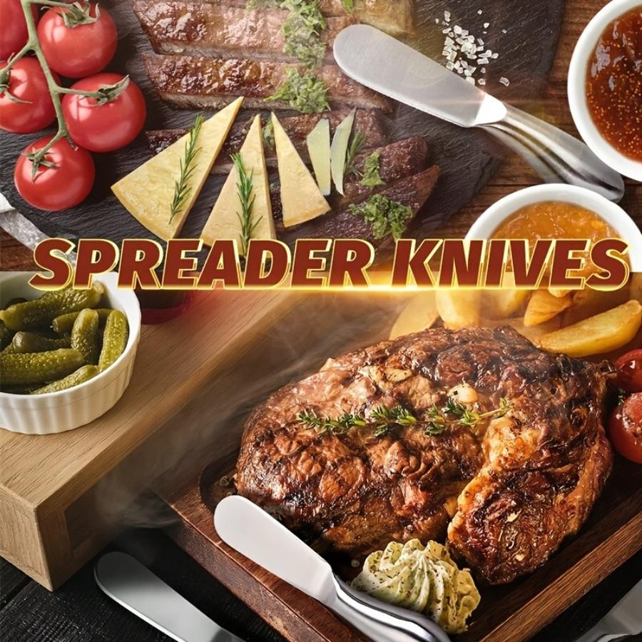 2/4pcs Stainless Steel Cheese and Butter Spreader Set, Deli Knife, Cheese Knife, Butter Knife Spreader, Suitable for Cheese, Jam, and Pastry Making