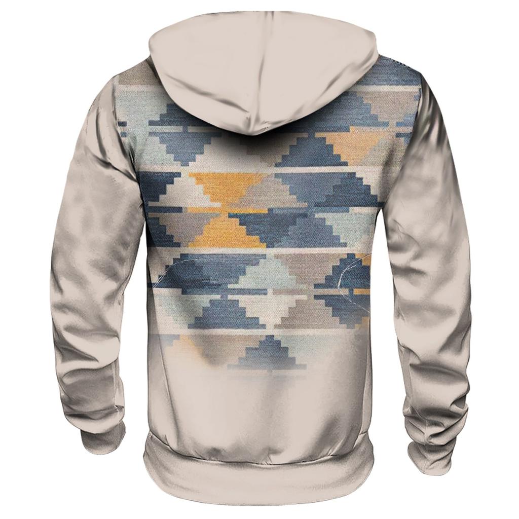 Podzimní pánský velký svetr s digitálním potiskem s kapucí Nový velký základní svetr