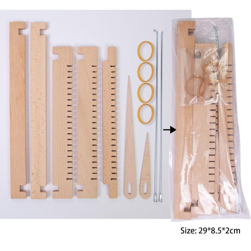 Wood Weaving Loomed Kits Handcraft Wooden Loomed Set Knitting Accessories Craft Supplies for Adults