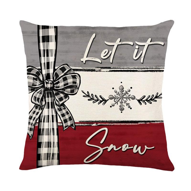 4PCS Christmas Cushion Cover 45X45CM Pillowcase Merry Christmas Decorations Home Ornament Xmas New Year Decor Sofa Pillow Covers
