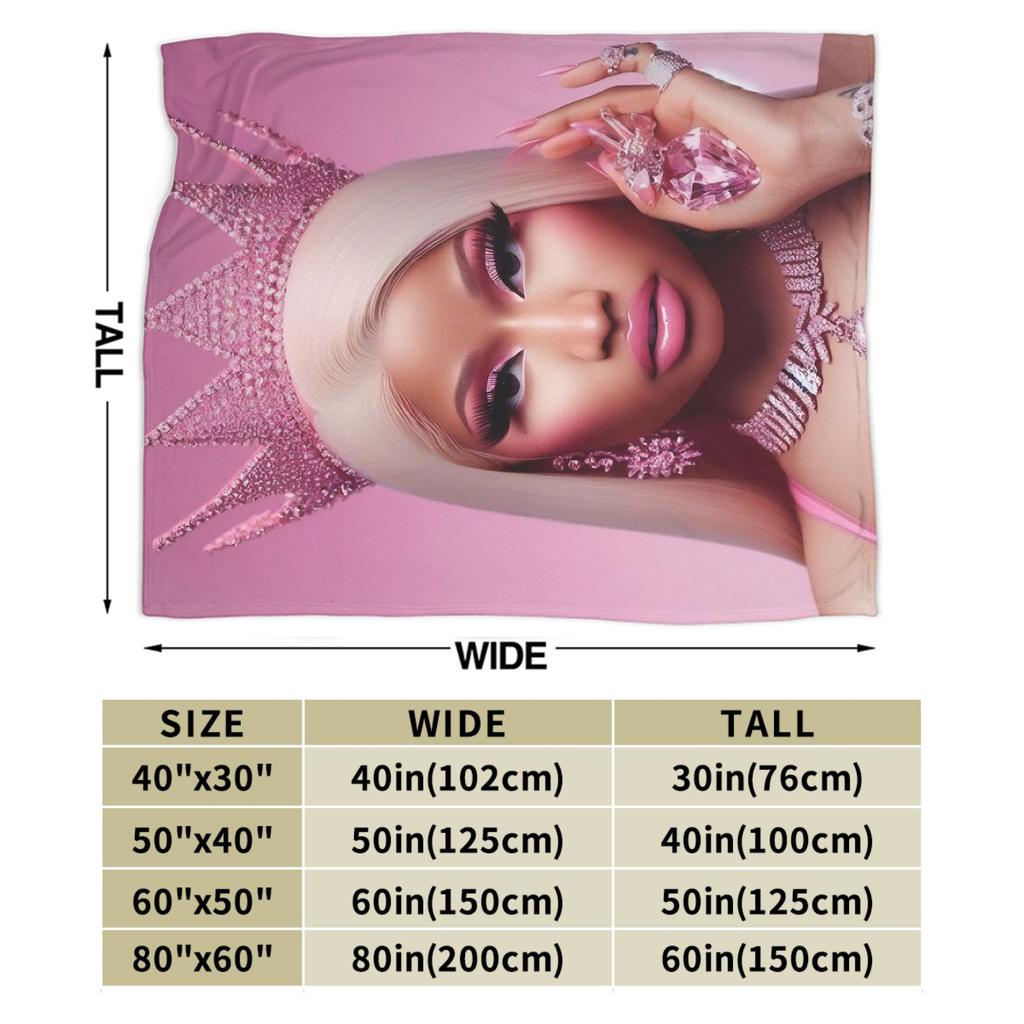Nicki Minaj Blankets Fleece Printed Breathable Super Warm Throw Blankets for Home Travel Bedspreads