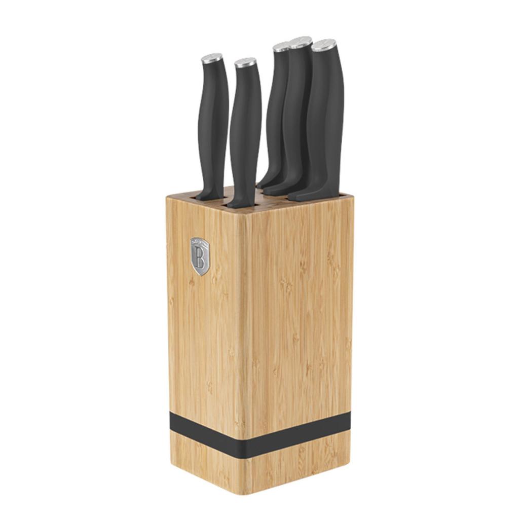 Berlinger Haus Bh-2968 Anthracite Knife Set In Bamboo Block