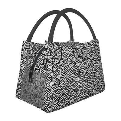 Tribal Maori Warrior Tattoo New Zealand Proud Insulated Lunch Bag for School Picnic Storage Food Boxes Cooler Thermal Lunch Box