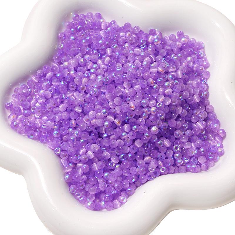10g Aurora Cat Eye Glass Seed Beads: High-Quality DIY Beading Accessories for Handmade Bracelets