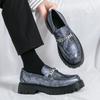 Fashion High End Brand Men's Leather Casual Shoes Luxury Banquet Dress Shoes Height Increasing Thick Soled Men's Business Work Shoe