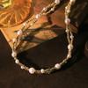 Natural Pearl Copper Bead Necklace 18k Gold Plated Luxurious Design Classic Necklace Banquet Wedding Women's Jewelry GN0862